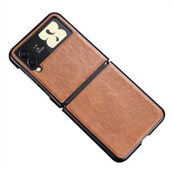 Anti Scratch PU Leather Coated PC Phone Case Protector for Samsung Galaxy Z Flip3 5G