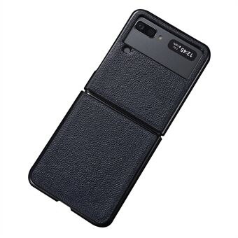 Top Layer Genuine Leather PC Phone Case Shell 2 Pieces Design for Samsung Galaxy Z Flip3 5G