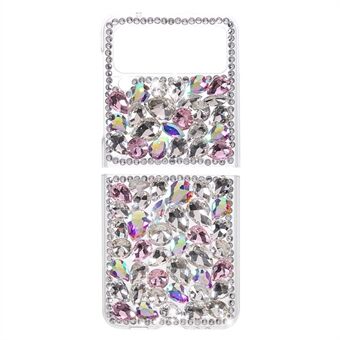 2-Piece Design Rhinestone Decoration Hard PC Cover Shell for Samsung Galaxy Z Flip3 5G