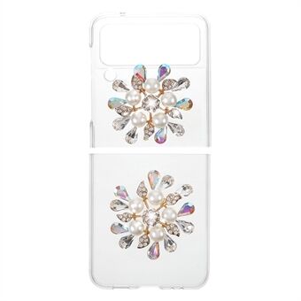 2-Pieces Design Anti-Collision Rhinestone Decoration PC + TPU Hybrid Cover Shell for Samsung Galaxy Z Flip3 5G