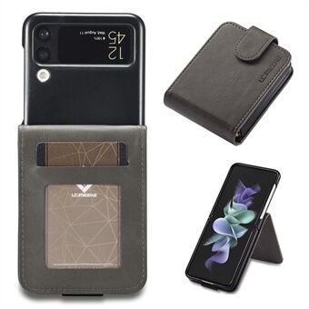 LC.IMEEKE Supporting Stand Card Slot Design Phone Cover PU Leather Folding Phone Case for Samsung Galaxy Z Flip3 5G