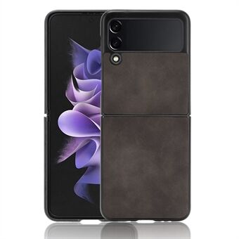 For Samsung Galaxy Z Flip3 5G Textured Skin-touch Feeling Phone Case PU Leather Coated PC Cover