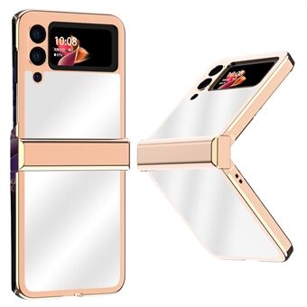 For Samsung Galaxy Z Flip3 5G Mirror Design Electroplating Frame Folding Phone Case with Flexible Hinge