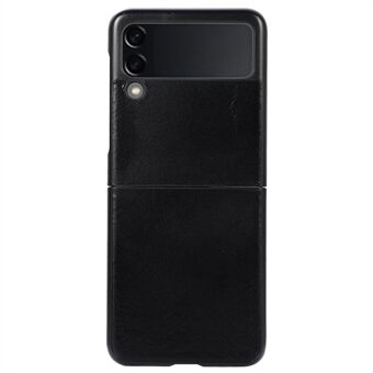 For Samsung Galaxy Z Flip3 5G Crazy Horse Texture Folding Protective Cover Genuine Cowhide Leather Coated Phone Case