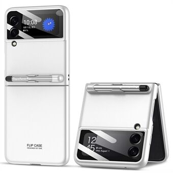 GKK For Samsung Galaxy Z Flip3 5G Ultra Slim Hard PC Folding Phone Case with Tempered Glass Camera Lens Film