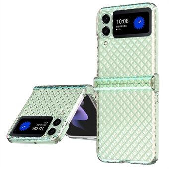 For Samsung Galaxy Z Flip3 5G Laser Effect Transparent Hinge Design Hard PC Back Cover Folding Phone Case