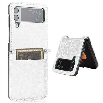 For Samsung Galaxy Z Flip3 5G Imprinted Dot Pattern PU Leather Phone Case Card Slot Design Flip Cell Phone Cover