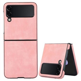 For Samsung Galaxy Z Flip3 5G Retro Texture PC+PU Leather Phone Case Anti-wear Anti-fall Phone Cover