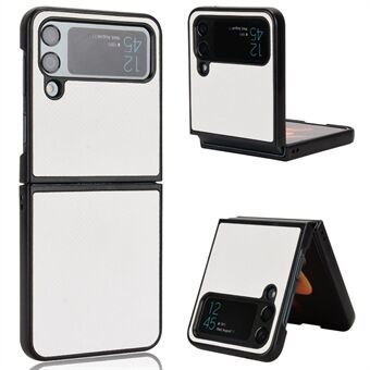 For Samsung Galaxy Z Flip3 5G Carbon Fiber Texture PU Leather Coated PC Shockproof Anti-fall Phone Case Cover