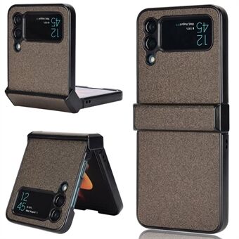 For Samsung Galaxy Z Flip3 5G Side Hinge Protection Folding Phone Case Sand-like Textured Leather Coated PC Cover