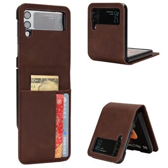 For Samsung Galaxy Z Flip3 5G Separable Design Wallet Phone Case Skin-touch PU Leather Coated PC Card Holder Cover