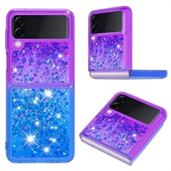 For YB Quicksand Series-3 for Samsung Galaxy Z Flip3 5G Gradient Quicksand Liquid Flowing Sparkle Case Wear-resistant Soft TPU Back Cover