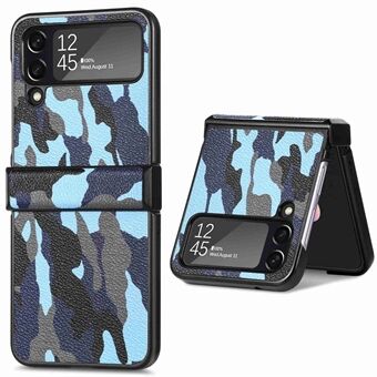 Anti-scratch Phone Case for Samsung Galaxy Z Flip3 5G, Camouflage Pattern PU Leather Coated Hard PC Protective Cover