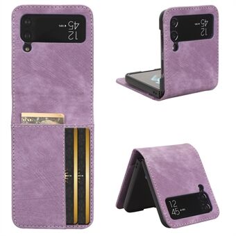 For Samsung Galaxy Z Flip3 5G Card Holder PU Leather Phone Case Two-piece Design Phone Cover