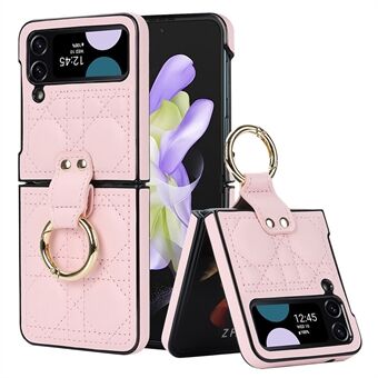 ZD 015 PU Leather Hard PC Case for Samsung Galaxy Z Flip3 5G Classic Stitching Phone Cover with Metal Buckle