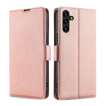 Flip Cover Stand Leather Shell with Card Slot Side Magnetic Closure Ultra-thin Cellphone Protector Case for Samsung Galaxy A13 5G / A04s 4G (164.7 x 76.7 x 9.1 mm)