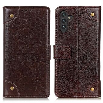 Nappa Texture All-round Protection Leather Stand Wallet Phone Cover Shell with Magnetic Clasp Closure for Samsung Galaxy A13 5G / A04s 4G (164.7 x 76.7 x 9.1 mm)