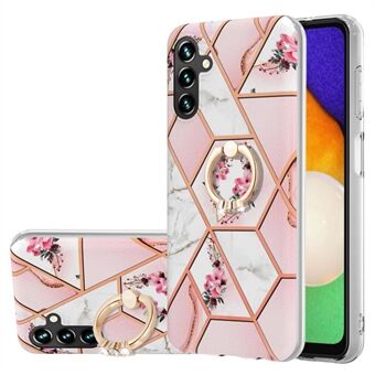 For Samsung Galaxy A13 5G / A04s 4G (164.7 x 76.7 x 9.1 mm) IMD Design Marble Pattern Phone Case Scratch-resistant Swivel Ring Kickstand Durable Soft TPU Phone Shell