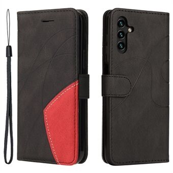 KT Leather Series-1 Dual-color Splicing PU Leather + TPU Stand Wallet Phone Case with Hand Strap for Samsung Galaxy A13 5G / A04s 4G (164.7 x 76.7 x 9.1 mm)