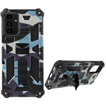 Military Grade Camouflage Design Anti-fall Phone Case Cover with Hidden Kickstand and Built-in Metal Sheet for Samsung Galaxy A13 5G