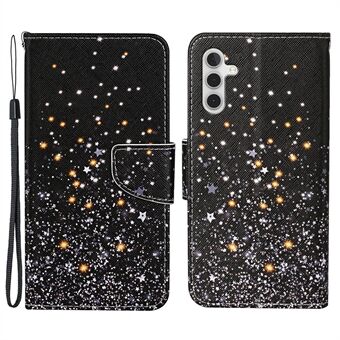 Drop Resistant Pattern Printing Cross Texture Leather Wallet Case Stand Magnetic Flip Cover with Strap for Samsung Galaxy A13 5G / A04s 4G (164.7 x 76.7 x 9.1 mm)