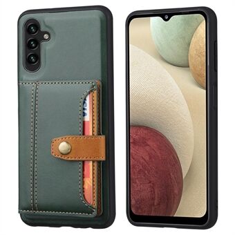 Drop-proof Well-protected Kickstand Design PU Leather Coated TPU Case Cover with Card Slots for Samsung Galaxy A13 5G / A04s 4G (164.7 x 76.7 x 9.1 mm)