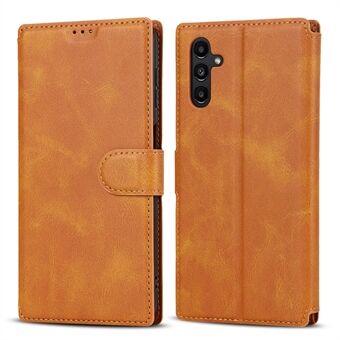 For Samsung Galaxy A13 5G / A04s 4G (164.7 x 76.7 x 9.1 mm) RFID Blocking Retro PU Matte Leather Wallet Case Anti-Shock Protection Flip Stand Cover