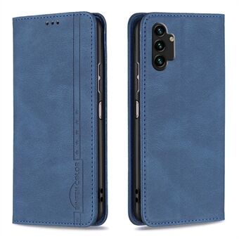 BINFEN COLOR BF08 PU Leather Flip Folio Case for Samsung Galaxy A13 4G / A13 5G / A04 4G (164.4 x 76.3 x 9.1 mm), Magnetic Absorption RFID Blocking Wallet Stand Phone Cover