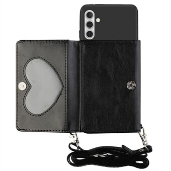 For Samsung Galaxy A13 5G Wallet Phone Case Shockproof Phone Cover TPU + PU Leather Protective Case with Shoulder Strap