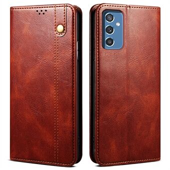 For Samsung Galaxy A13 5G / A04s 4G (164.7 x 76.7 x 9.1 mm) Waxy Crazy Horse Texture Wallet Phone Cover PU Leather Stand Feature Magnetic Absorption Flip Case