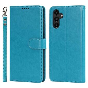 For Samsung Galaxy A13 5G / A04s 4G (164.7 x 76.7 x 9.1 mm) PU Leather R61 Texture Felled Seam Shockproof Phone Case Stand Function Soft TPU Inner Magnetic Flip Cover