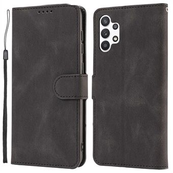 For Samsung Galaxy A13 4G / 5G / A04s 4G (164.7 x 76.7 x 9.1 mm) Anti-scratch Anti-fall PU Leather Wallet Case Stand Function Magnetic Cover with Wrist Strap