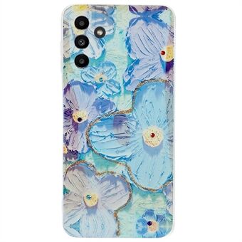 For Samsung Galaxy A13 5G / A04s 4G (164.7 x 76.7 x 9.1 mm) Ultra Slim Anti-Scratch Epoxy Rhinestone Decor TPU Case IMD Flower Pattern Cell Phone Cover