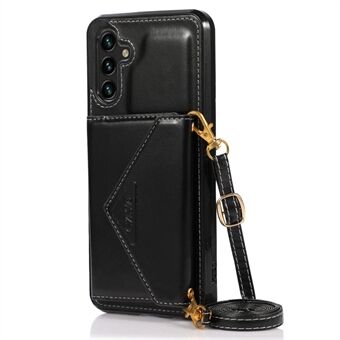 For Samsung Galaxy A13 5G / A04s 4G (164.7 x 76.7 x 9.1 mm) Anti-drop PU Leather Coated TPU Phone Case with Card Holder Kickstand and Shoulder Strap