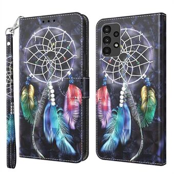 For Samsung Galaxy A13 4G / 5G / A04s 4G (164.7 x 76.7 x 9.1 mm) PU Leather Flip Case 3D Creative Pattern Printing Design Stand Wallet Magnetic Cover with Strap