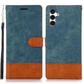 For Samsung Galaxy A13 5G Skin-touch Feeling Color Splicing Leather Case Stand Wallet Protective Phone Cover