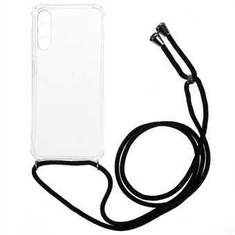 For Samsung Galaxy A13 5G / A04s 4G (164.7 x 76.7 x 9.1 mm) Anti-fall Phone Back Cover HD Clear Four Corner Soft TPU Case with Lanyard