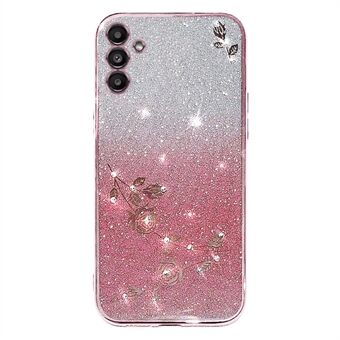 Phone Cover for Samsung Galaxy A13 5G , Gradient Glitter Powder Rhinestone Flower Protective Case