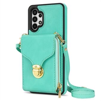 Zipper Phone Case for Samsung Galaxy A13 4G / 5G / A04s 4G / A04 4G / M13 5G , PU Leather Coated TPU Card Holder Kickstand Cover