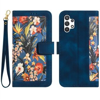 For Samsung Galaxy A13 4G / 5G Card Slots Phone Stand Case PU Leather Flower Pattern Printing Cover