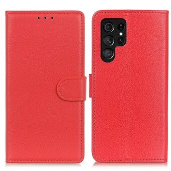 Litchi Texture All-inclusive Protection Leather Phone Wallet Cover Stand Case for Samsung Galaxy S22 Ultra 5G