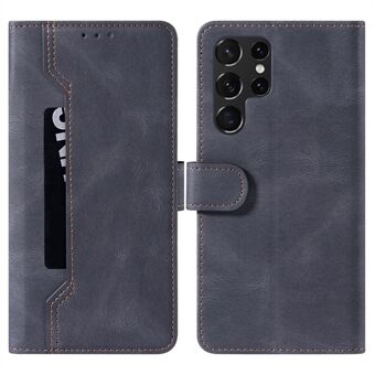 Stand Wallet Folio Flip Stitching Protective Leather Phone Case Shell for Samsung Galaxy S22 Ultra 5G