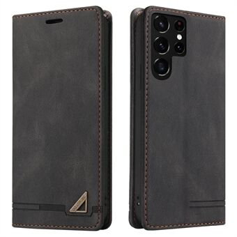 GQ.UTROBE 008 Series RFID Blocking PU Leather Cover Skin Touch Magnetic Auto-absorbed Anti-fall Phone Case with Stand Wallet for Samsung Galaxy S22 Ultra 5G