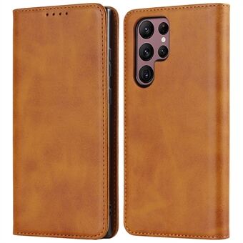 Textured PU Leather Case for Samsung Galaxy S22 Ultra 5G, Stand Wallet Design Auto Closing Magnetic Phone Cover