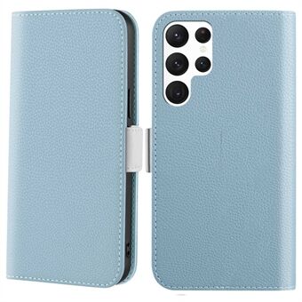 For Samsung Galaxy S22 Ultra 5G Candy Color Litchi Texture PU Leather Case Wallet Stand Protective Phone Cover