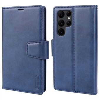 HANMAN Miro2 Series Flip Phone Wallet Case for Samsung Galaxy S22 Ultra 5G PU Leather Stand Magnetic Detachable 2-in-1 Smartphone Cover