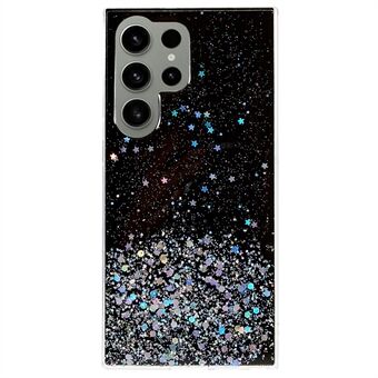 For Samsung Galaxy S22 Ultra 5G Back Cover, Starry Sky Sparkle Epoxy Phone Case Soft TPU Protective Shell