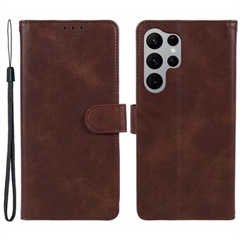 For Samsung Galaxy S22 Ultra 5G Calf Texture Phone Case Magnetic Clasp Leather Wallet Stand Cover