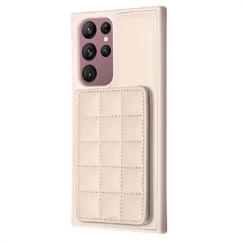 Style-BF24 for Samsung Galaxy S22 Ultra 5G PU Leather Coated TPU Kickstand Phone Case with Card Holder