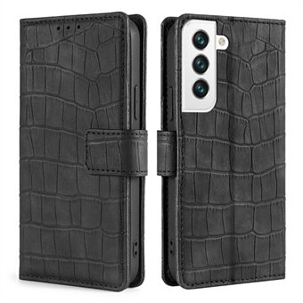 Supporting Stand Design Crocodile Texture Wallet Leather Case Anti-drop Phone Cover Shell for Samsung Galaxy S22 5G